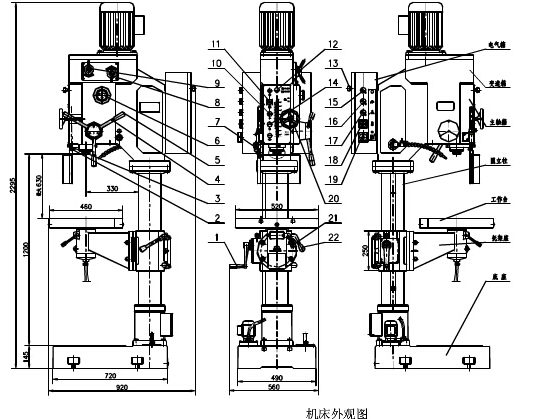 Z5040立式鉆床外觀圖